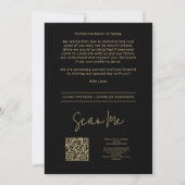 Exquise Zwart & Wit Gouden Script Bruiloft Save The Date (Achterkant)