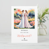 Exquisite 2 Girls Illustration Bridesmaid Proposal (Staand voorkant)
