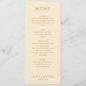 Exquisite Beige Calligraphy Menu (Devant)
