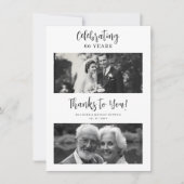 Exquisite Black White Elegant Wedding Anniversarie Bedankkaart (Voorkant)