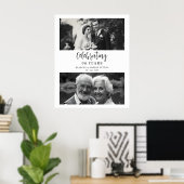 Exquisite Black White Elegant Wedding Anniversarie Poster (Thuiskantoor)