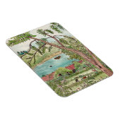 Exquisite botanische tuinoasis-Waterverf Magneet (Rechterzijde)