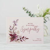 Exquisite Burgundy Branches & Flowers Sympathy (Staand voorkant)