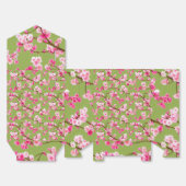 Exquisite Cherry Blossom Florals op Chartreuse Bedankdoosjes (Ongevouwen)