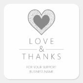Exquisite Chic Grey Minimalist Heart Lace Effect Vierkante Sticker (Voorkant)