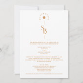 Exquisite Chic Minimalist Gold Wedding Initials Kaart (Achterkant)