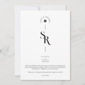 Exquisite Chic Minimalist White Wedding Initials Bedankkaart (Voorkant)