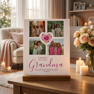 Exquisite Colorful Floral Heart 4-Photo Dear Ones