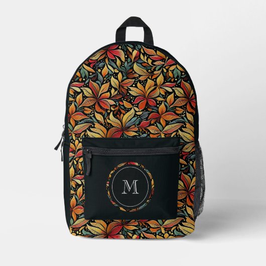 Exquisite Elegant Botanical Fall Leaves Design Bedrukte Rugzak (Voorkant)