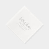Exquisite Elegant Wedding Anniversarie Calligraphy Folie Servetten (Rechts)