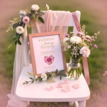 Exquisite Floral Heart Loving Memory Reserved Seat