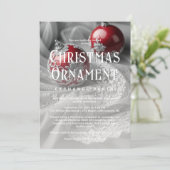 Exquisite Grey Shades & Red Christmas Ornament  Kaart (Staand voorkant)