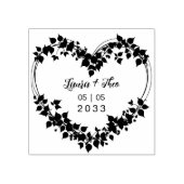Exquisite Heart of Leaves & Wild Branches Wedding Rubberstempel (Afrduk)
