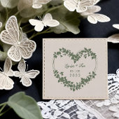 Exquisite Heart of Leaves & Wild Branches Wedding Rubberstempel