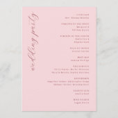 Exquisite Maroon Calligraphy Wedding Ceremony Programma (Achterkant)