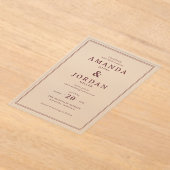 Exquisite Maroon Calligraphy Wedding Invitation (Poser)