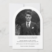 Exquisite Minimalist Black White Botanical Funeral Kaart (Achterkant)