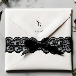 Exquisite Minimalist Stylish Wedding Initials Rubberstempel