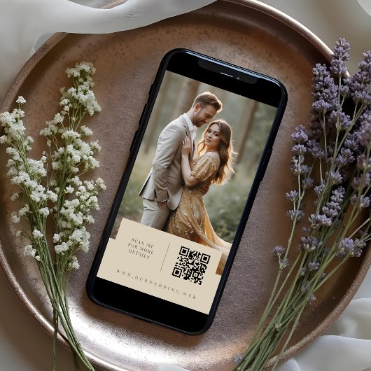 Exquisite Minimalist Wedding Botanical Monogram Kaart