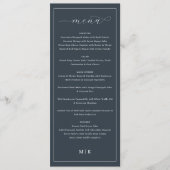 Exquisite Navy Calligraphy Menu (Devant)