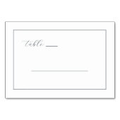 Exquisite Navy Calligraphy Table Kaart (Voorkant)