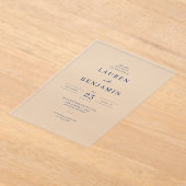 Exquisite Navy Calligraphy Wedding Invitation (Poser)