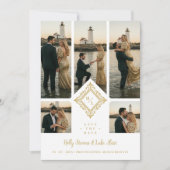 Exquisite Original 5-Photo Collage Wedding Save The Date (Voorkant)