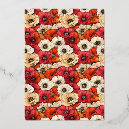 Exquisite Red Floral Wedding Invitation (Verso)