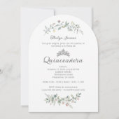 Exquisite Romantic Minimal Spring Floral Tiara XVs Kaart (Voorkant)