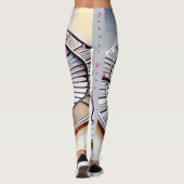 Exquisite roze orchidee Rests op zilver Bord Leggings (Achterkant)