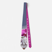 Exquisite roze orchidee Rests op zilver Bord Stropdas (Voorkant)