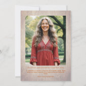 Exquisite Rustic Wood Botanical Frame Funeral Kaart (Achterkant)