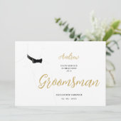 Exquisite Sophisticated Gentleman Groosman Wedding Kaart (Staand voorkant)