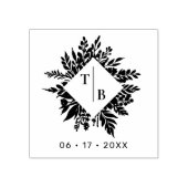 Exquisite Wedding Wildflowers Bouquet Initials Rubberstempel (Afrduk)