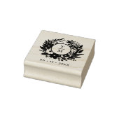 Exquisite Wedding Wildflowers Wreath Initials Rubberstempel (Stempel)