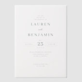 Exquisite White Calligraphy Wedding Invitation (Recto)