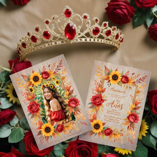 Exquisite Wood Botanical Frame Spanish Photo XVs Kaart