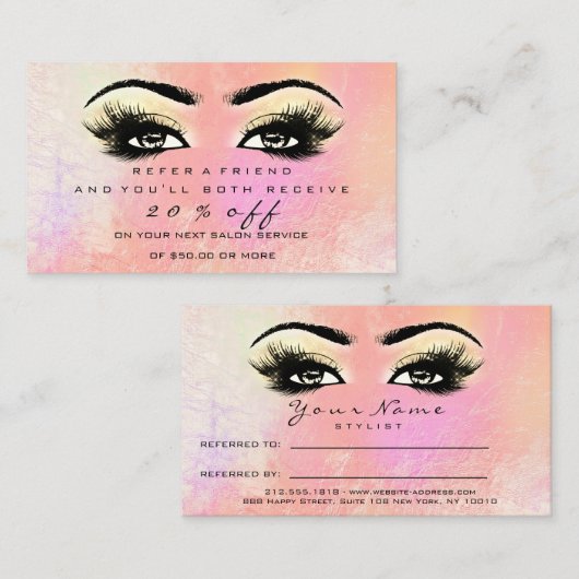 Extension de maquillage de la carte de référence d (Devant / Derrière)