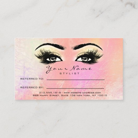 Extension de maquillage de la carte de référence d (Dos)