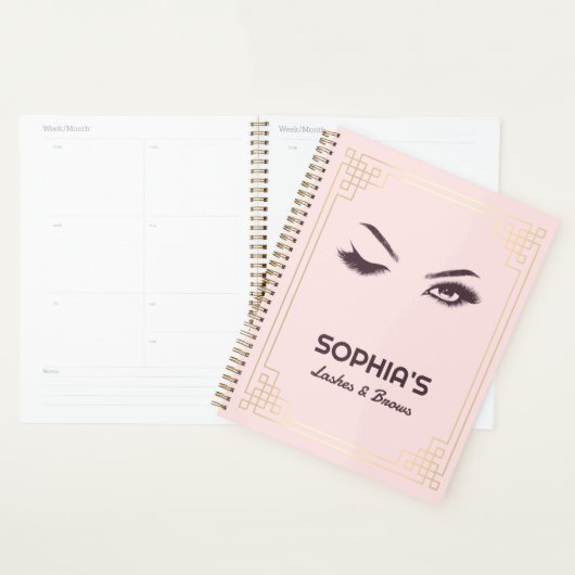 Extension Lash Brows Pink Gold Nomination Planner (Devant avec enveloppe)