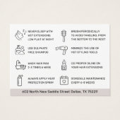 Extensions de cheveux modernes Carte de visite de (Dos)