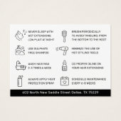 Extensions de cheveux modernes Carte de visite de  (Dos)