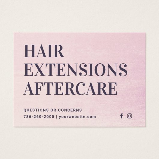 Extensions de cheveux modernes Carte de visite de (Devant)