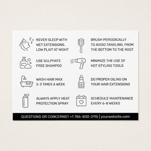 Extensions de cheveux modernes Carte de visite de  (Dos)