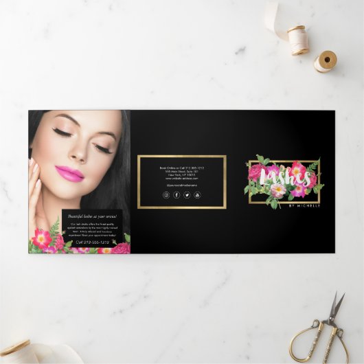 Extensions de Cils Beauty Florals Noir Brochure (Extérieur)