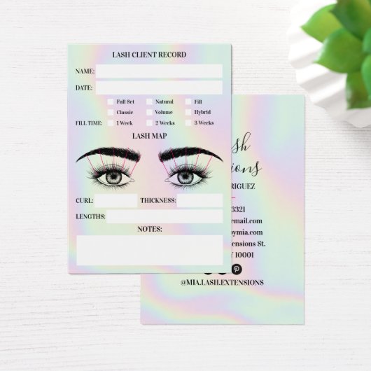 Extensions des cils de l'enregistrement client Hol (Bureau)