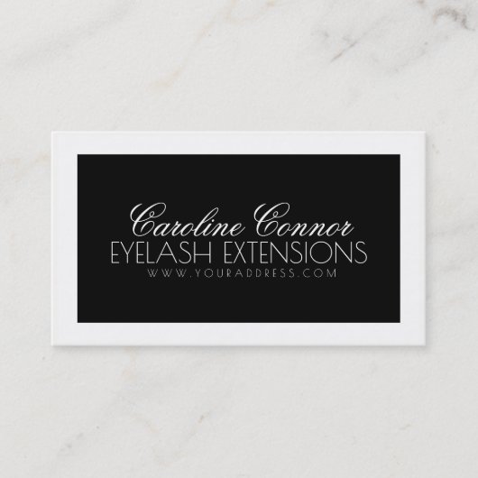 Extensions Eyelash noir & blanc Gras carte design (Devant)