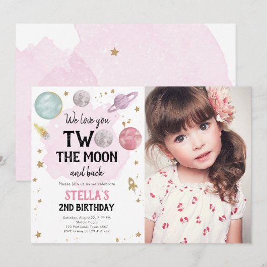 Extérieur Planète Girl Invitation de deuxième anni (Devant / Derrière)