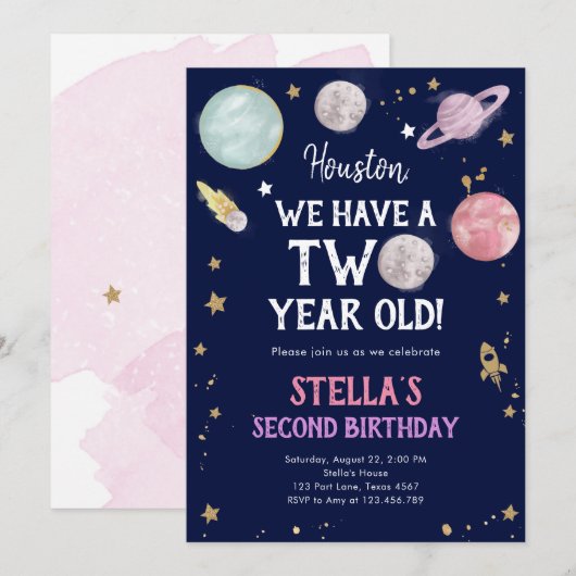 Extérieur Planète Girl Invitation de deuxième anni (Devant / Derrière)