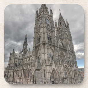 Exterieur van de Basiliek in Quito, Ecuador Onderzetter